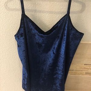 Blue velvet cami